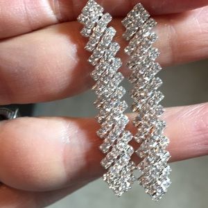 Rhinestone drop earrings
